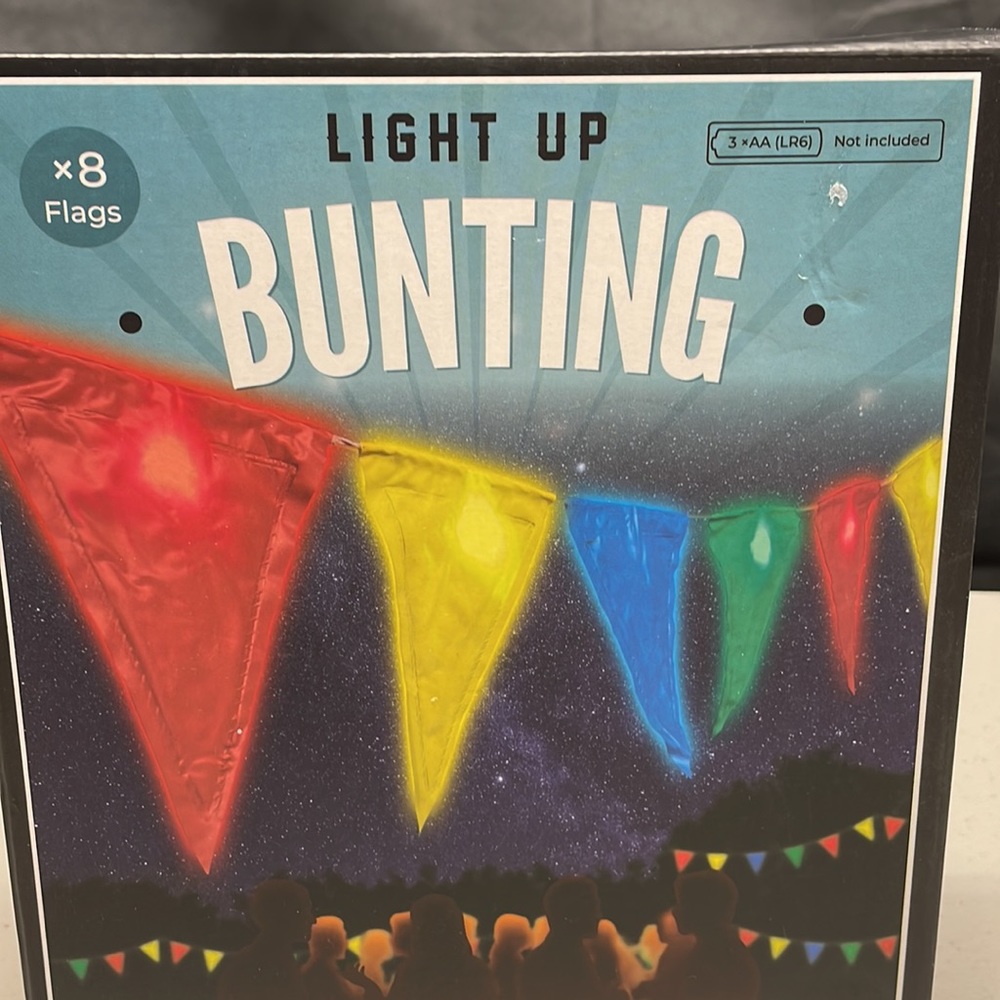 Light up bunting flags with led lights